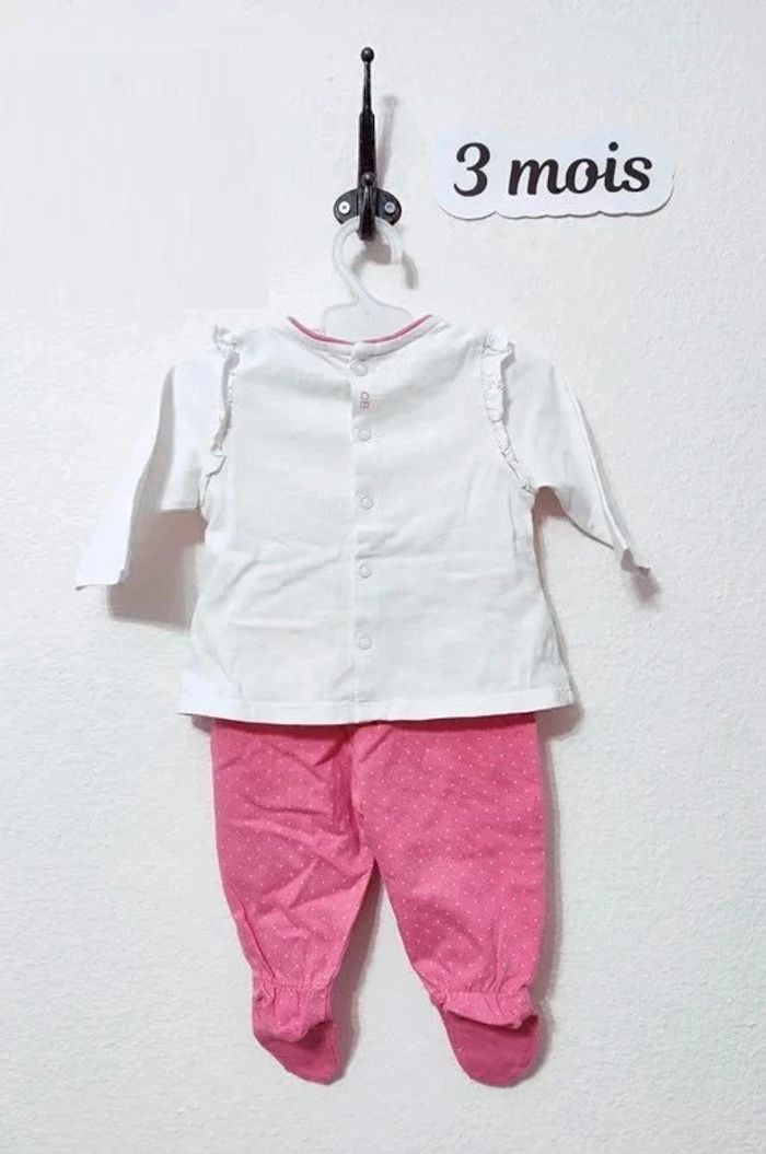 Ensemble pyjama bébé fille taille 3 mois Obaïbi - photo numéro 3