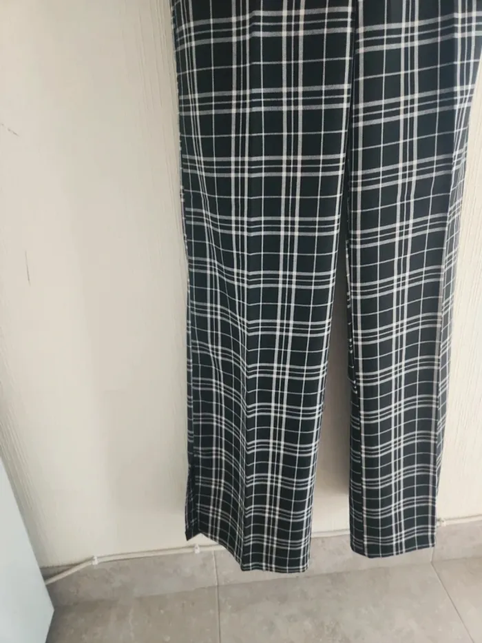 Pantalon à carreaux noir et blanc H&M 14 ans + 170 cm - photo numéro 6