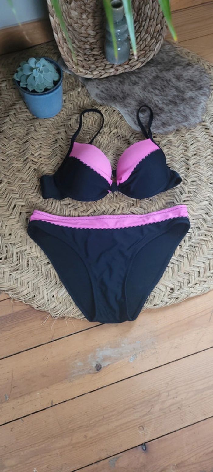 Bikini noir et rose Parfait état Taille L
