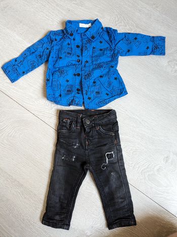 Ensemble jean et chemise bébé 6 mois