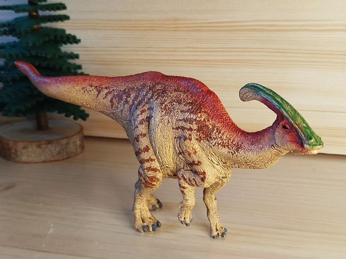 Schleich Parapholosaurus Dinosaure Orange beige et vert - photo numéro 3