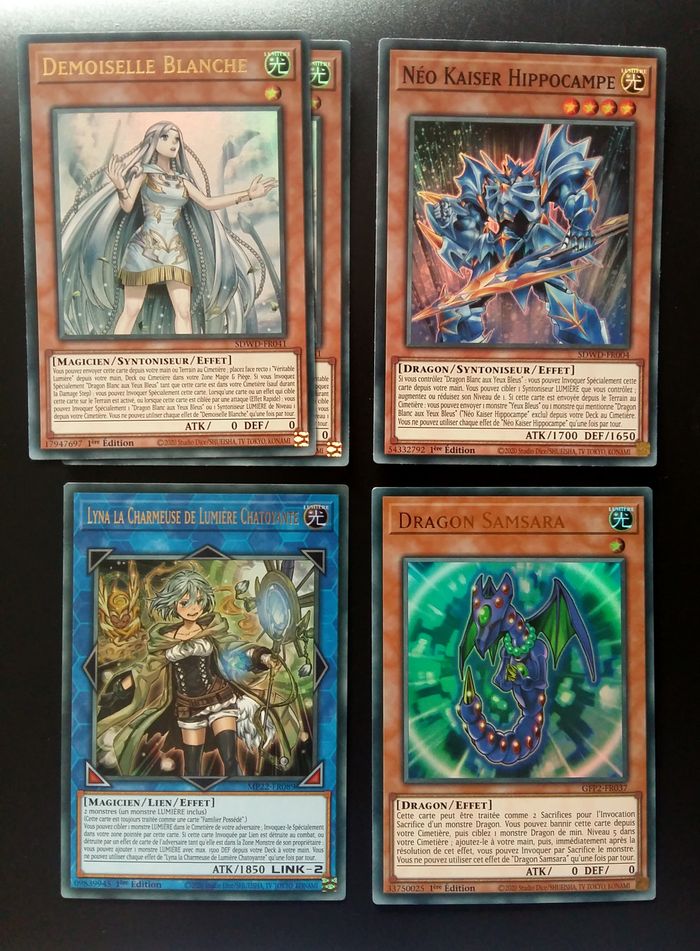 Yu-Gi-Oh Lot cartes Base Deck Dragon Blanc Primite - 1ère Édition FR - photo numéro 2