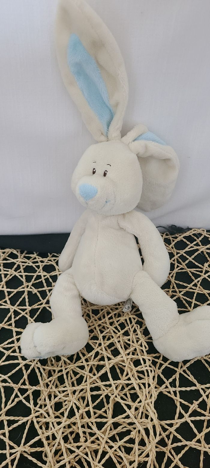 Peluche lapin KIMBALOO beige bleu La Halle