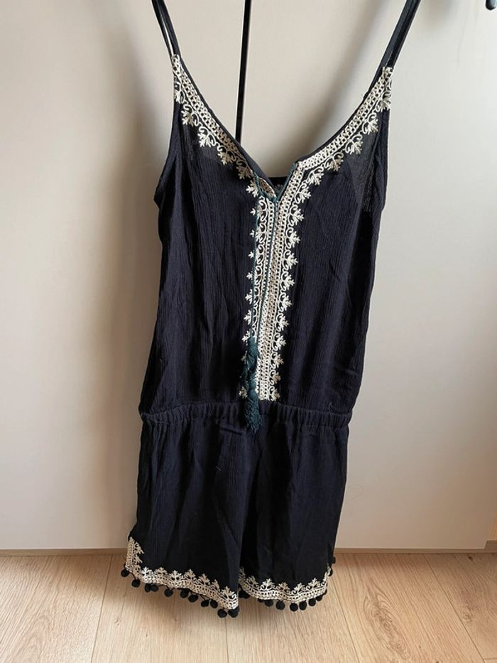 Combinaison short noir bohème pompons noir M 38