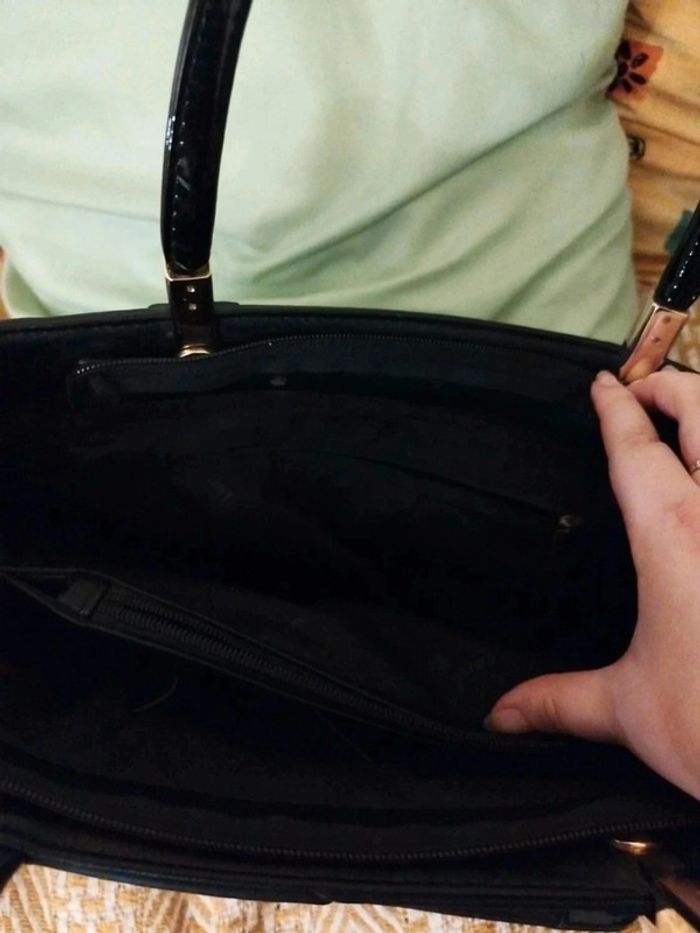 Sac noir à anse plusieurs poches y2k vintage - photo numéro 6