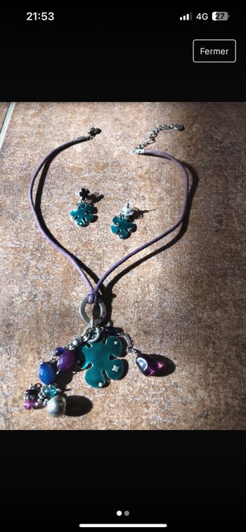 Parure  Collier et boucles d’oreilles ikita