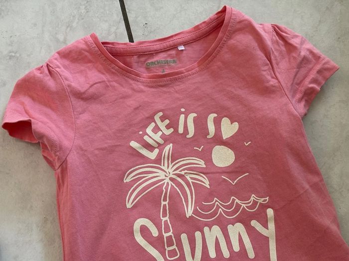 3 T-shirt fille manches courtes 4 ans - photo numéro 3