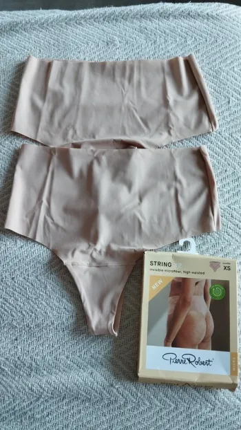 Lot de 2 strings beige invisible femme taille 30/32