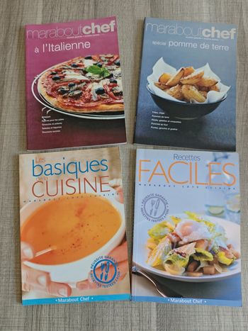 Lot de 4 livres de recettes de cuisine Marabout chef