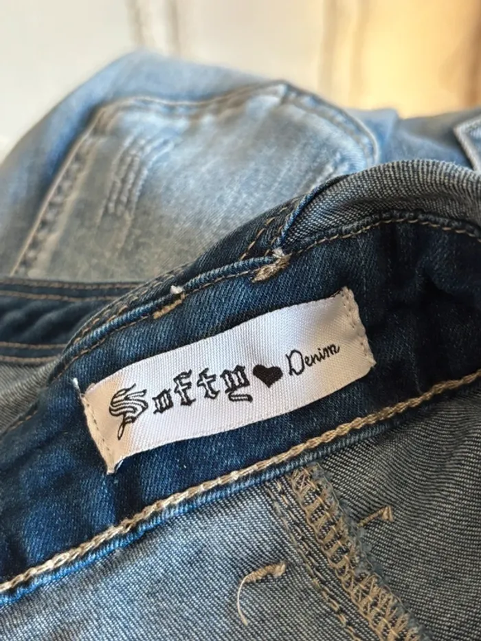 Combinaison en jean vintage années 2000 – Softy Denim – effet corset – coupe droite taille M - photo numéro 8