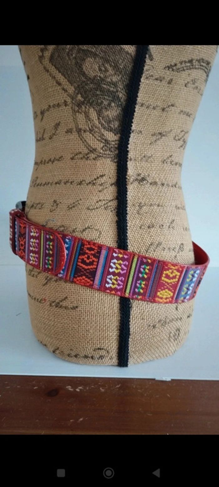 Ceinture rouge avec motifs colorés 90 cm - photo numéro 7