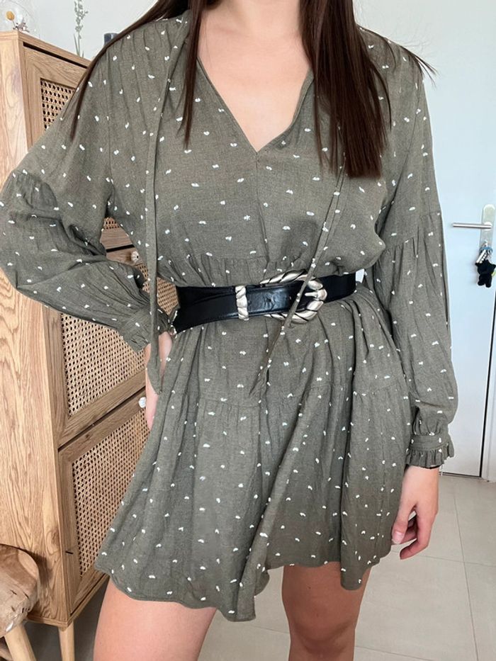 Robe casual kaki Zara - photo numéro 2