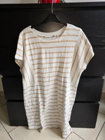 robe blanche et beige rayer Katmai