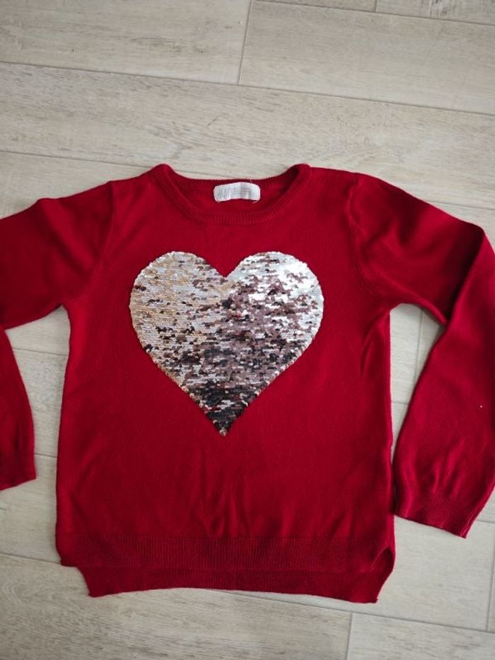 Pull coeur brillant