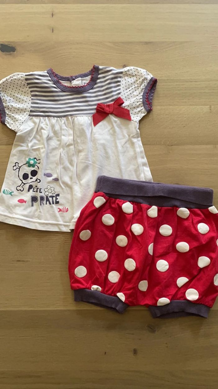 Ensemble tunique et short bouffant petit béguin 12 mois
