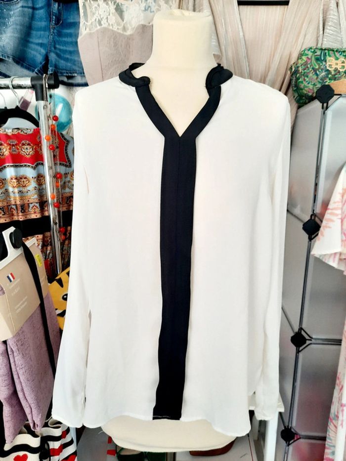 Blouse blanche et noire Primark 38 #lora11femme38