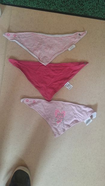 Lot de 3 bavette anti bave nuance rose