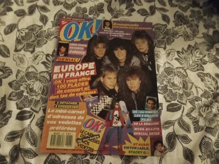 Magazine Vintage Ok! ancienne  N° 576 Année 1987 Groupe Rock EUROPE
