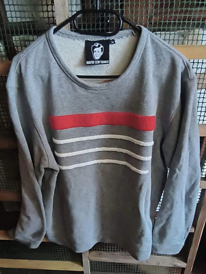 Sweat à rayures gris Marque Quatre Cent Quinze Taille M - 100% coton