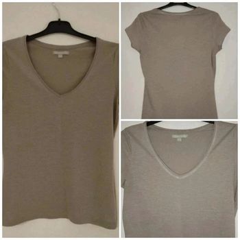 Tee-shirt manches courtes beige foncé