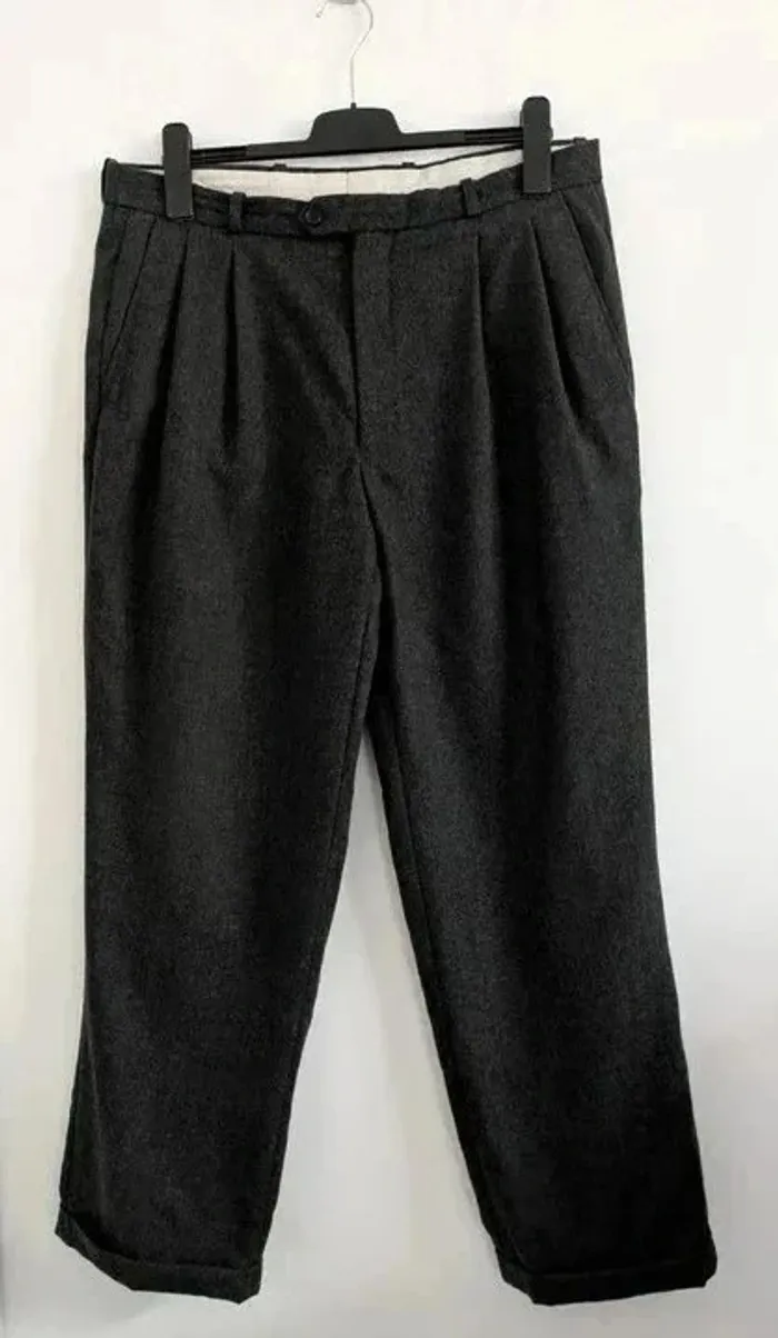 Pantalon gris 100% laine laine - Bernard Garbo - taille 46 - photo numéro 2