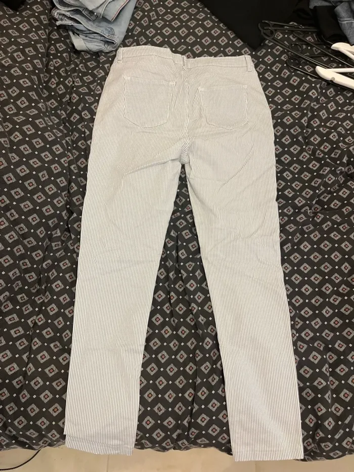 Pantalon jeans rayé - photo numéro 5