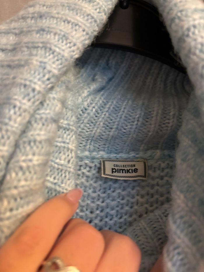 pull tricotée bleu ciel - photo numéro 5