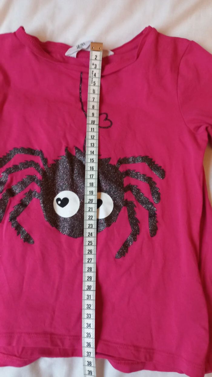 T-shirt rose araignée noire - photo numéro 3