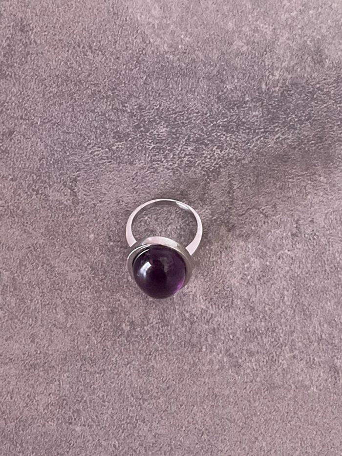Bague avec pierre, violette - photo numéro 2