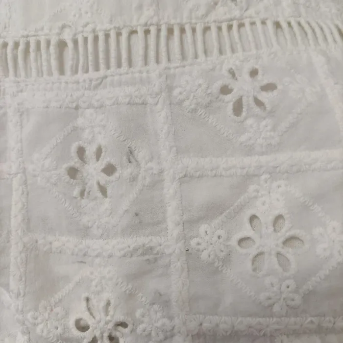 Robe blanche Broderie Anglaise - Zara Trafaluc 100% Coton doublure Viscose - A204 - photo numéro 8
