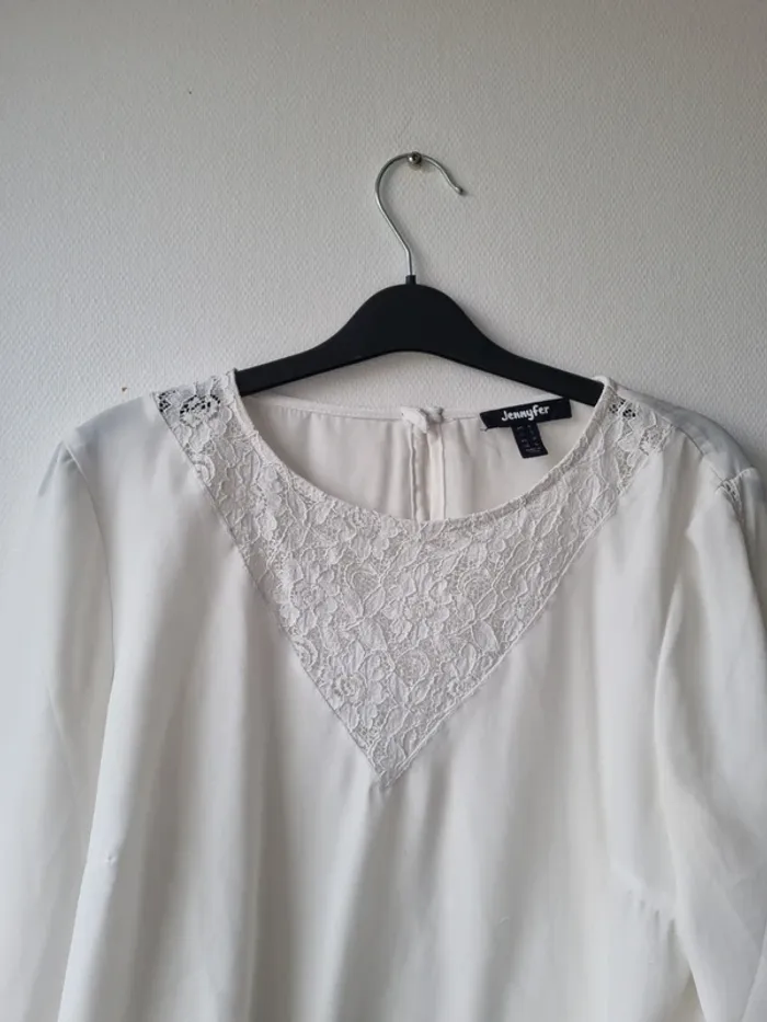 blouse manches longues dentelle et crepe jennyfer - photo numéro 6