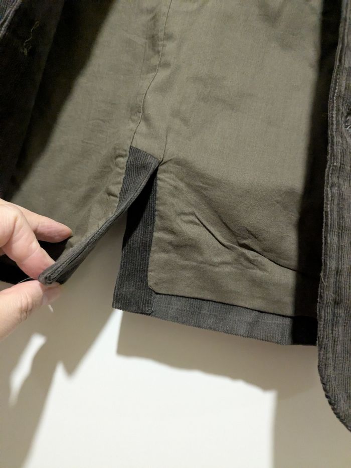 Magnifique veste Bleu comme gris en velours côtelé kaki. Taille 12 ans. - photo numéro 5