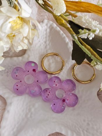 1 paire de boucles d'oreilles-pampilles interchangeables - créoles en acier inoxydable