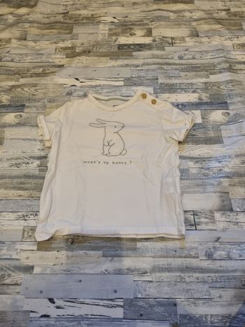 Tee-shirt t-shirt lapin blanc kiabi 24 mois 2 ans