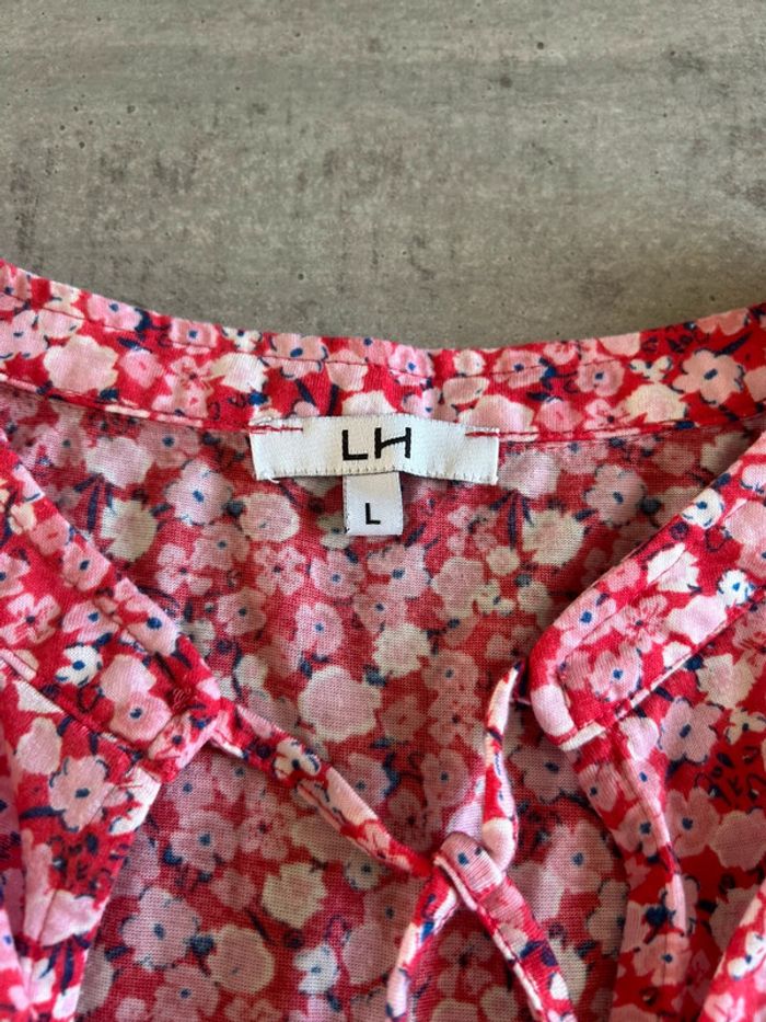 Blouse rose fleurie L - photo numéro 7