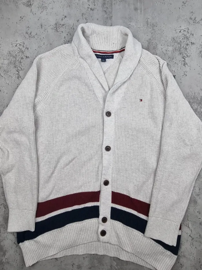 Cardigan Tommy Hilfiger blanc – Taille XL Hommes (mesures en photos) - photo numéro 3