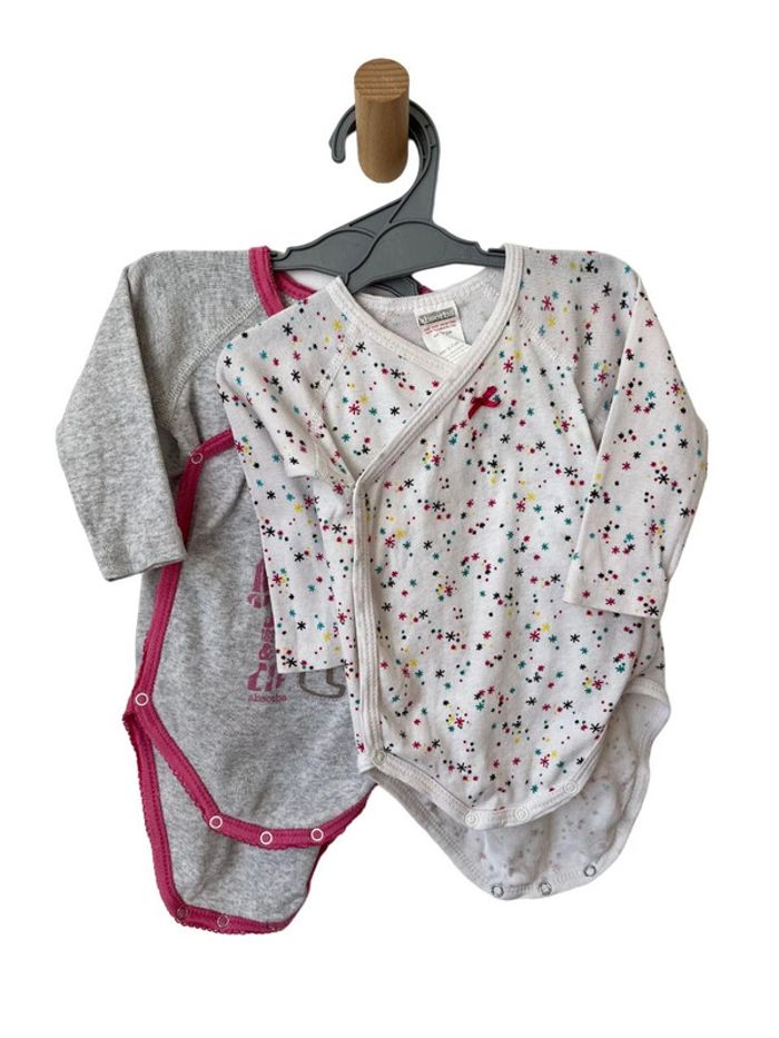 LOT de 2 bodies croisés à manches longues - Absorba 6 mois (67cm)