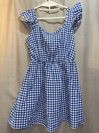 Robe a carreaux bleu et blanc