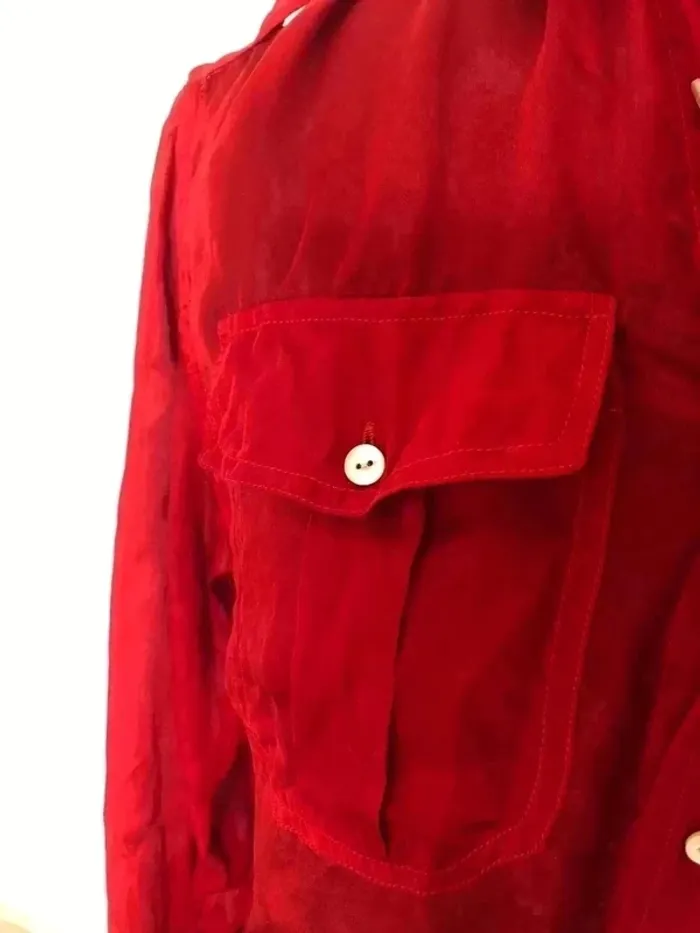 Chemise Ralph Lauren rouge en soie taille 2 - photo numéro 6