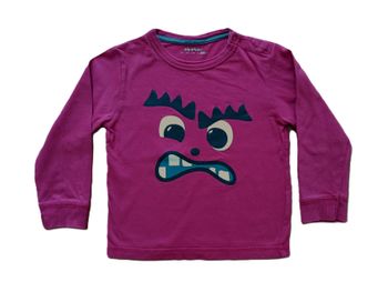 T shirt rose framboise tête en colère. Manches longues. Kid Kanai. 4 ans