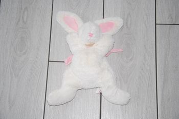 Doudou et compagnie lapin blanc rose tout doux Bonbon 32 cm