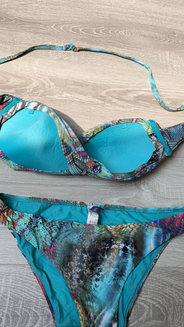 Maillo bain bandeau turquoise 38 - photo numéro 3
