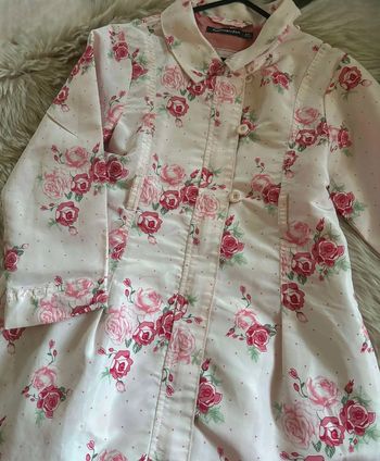 Magnifique manteau / parka rose à fleurs fuchsia Tout Compte Fait 6 ans