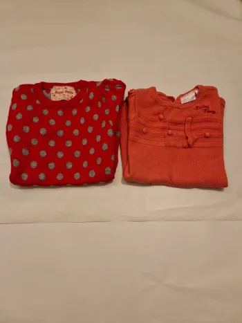 2 robes chaudes manches courtes 12 mois