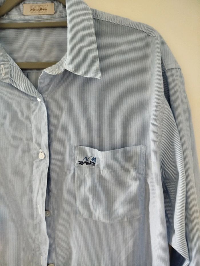 Chemise rayée bleu et blanche New Man taille 40 ou 42 - photo numéro 6