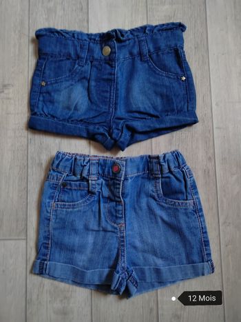 Lot de 2 shorts en jean 12 mois