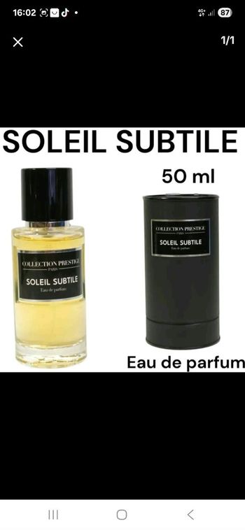 Eau de parfum collection prestige subtile 50 ml