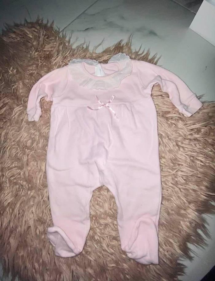 Pyjama doña carmen fille taille 1 3 mois fille à col rose pâle - photo numéro 2
