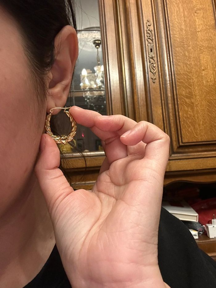 Boucles d’oreilles détails cœurs - photo numéro 2