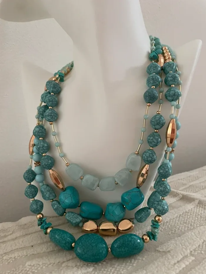 Collier multirangs turquoise Weekend Max Mara - photo numéro 5